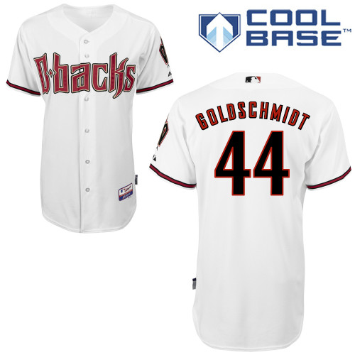 Paul Goldschmidt #44 MLB Jersey-Arizona Diamondbacks Men's Authentic Home White Cool Base Baseball Jersey